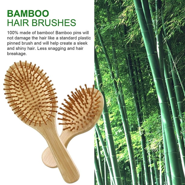 Cepillo de Madera de Bambú Natural para Cabello