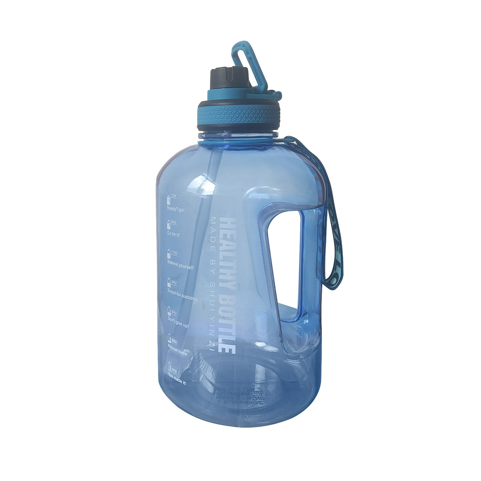 Botella de agua 2 litros Gran capacidad con paja taza de acero