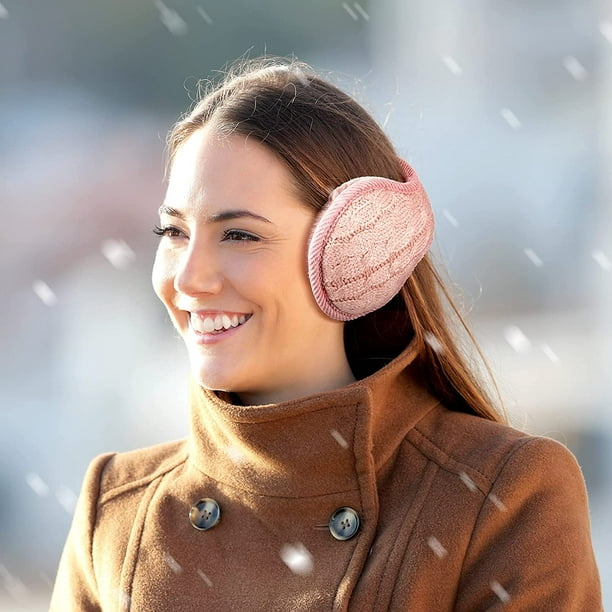 Orejeras de invierno para mujer, calentador de orejas plegable