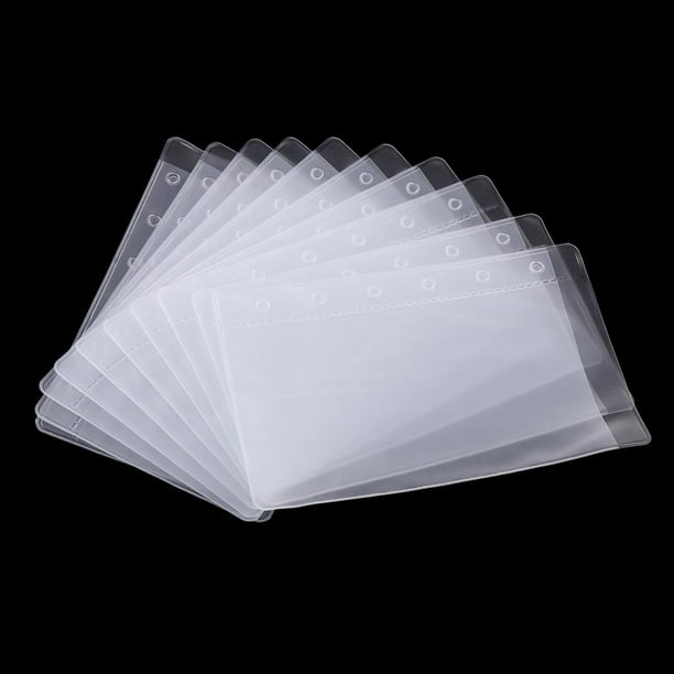  10 fundas A5 para carpeta, protectores de plástico  transparentes de hojas sueltas para carpeta de 6 anillas, carpetas de 1, 2,  4 bolsillos para tarjetas fotográficas, organización : Productos de Oficina