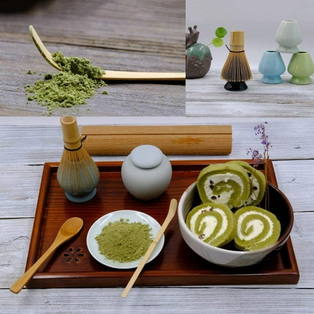 Matcha Whisk Set - Batidor matcha, cuchara tradicional, cuchara de té.  Hecho a mano a partir de bambú natural