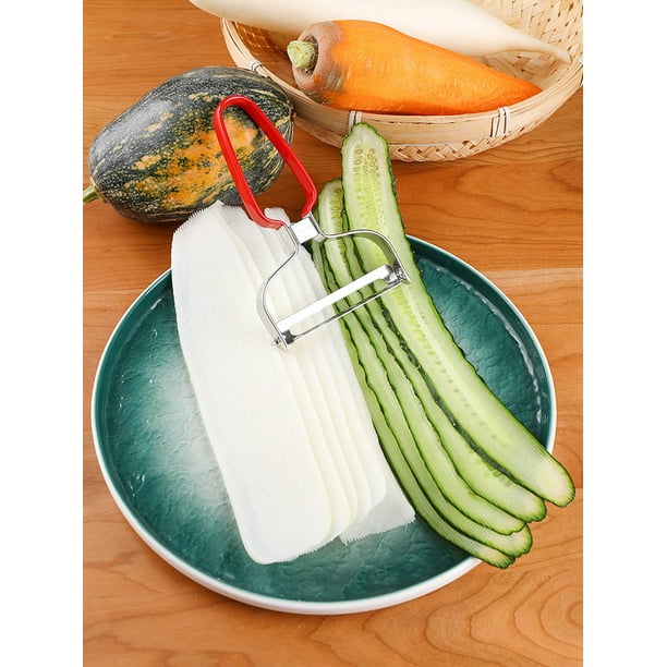 Pelador manual de pepino, fácil de pelar verduras, pelador flexible y  pelado para verduras para uso diario para el hogar para la cocina (negro)