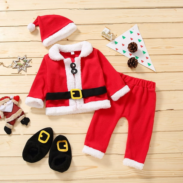  FOLOU - Pijamas de Navidad para bebés, niños y niñas, juego de  3 piezas, gorro de Navidad : Ropa, Zapatos y Joyería