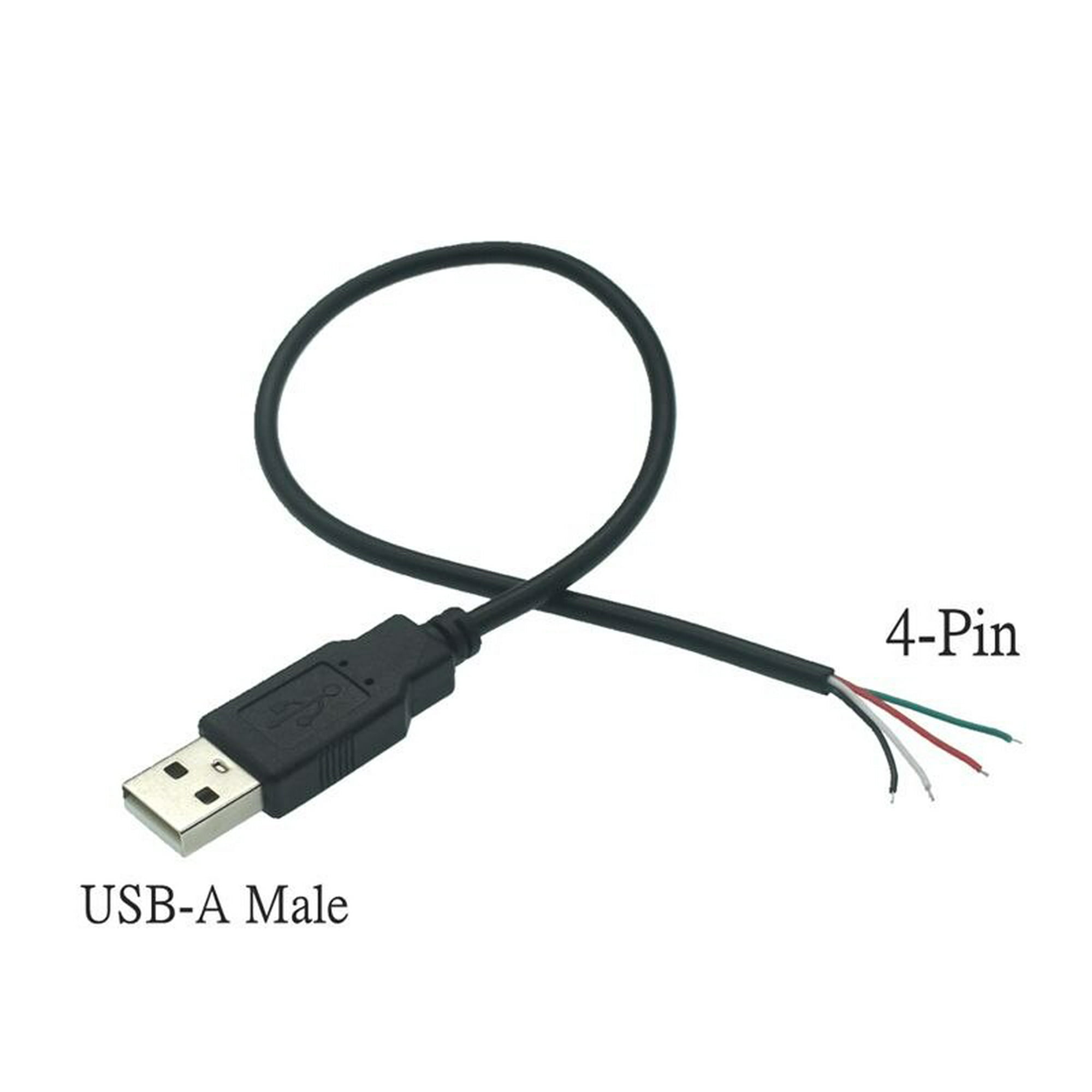 Cable USB tipo C macho/hembra para abrir, bricolaje, 0,3 m, 1m, 2m
