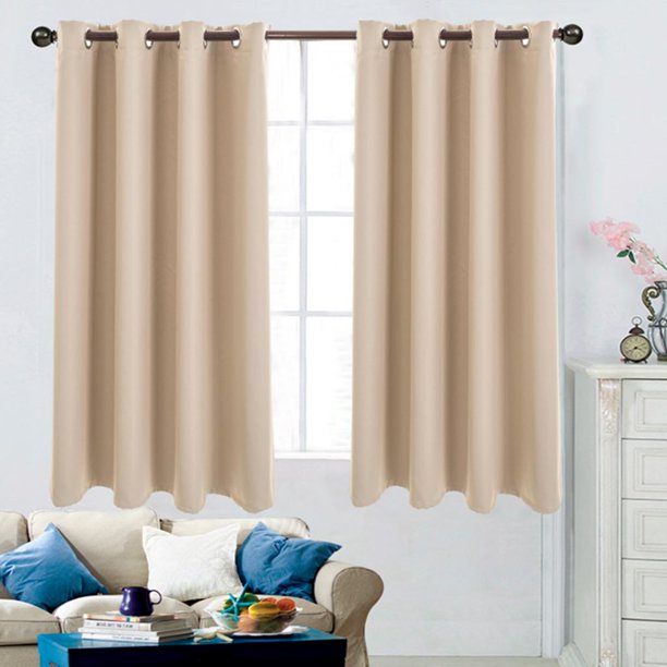 Cortinas Opacas De Lujo Para Dormitorio, Color Café, Beige, Para