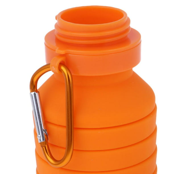 Botella Plegable Anillo Naranja Silicona 550ml