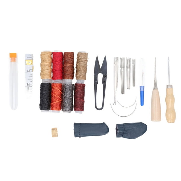 14 piezas de cuero mano costura artesanía conjunto básico cuero costura  reparación kit para coser zapatos bolsas DIY manualidades