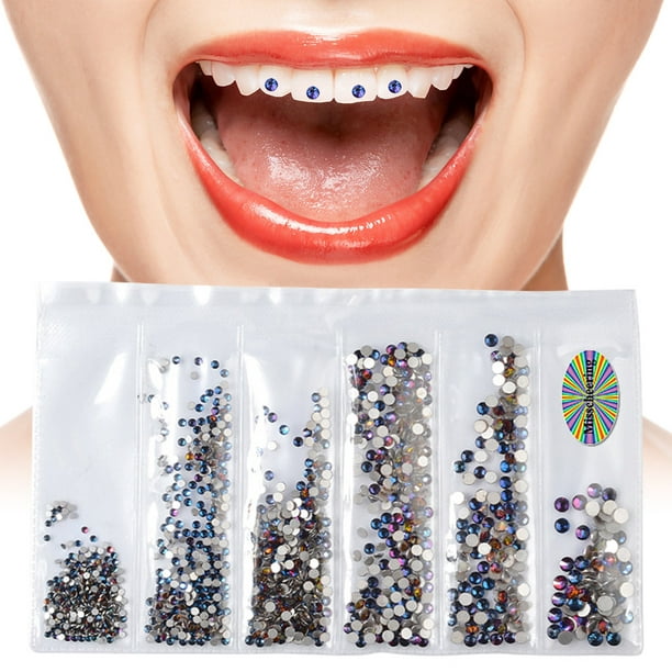Joyas de diamantes de imitación dentales, joyas de dientes, gemas de  decoración de dientes de cristal dental (rojo) Ehuebsd Cuidado Belleza