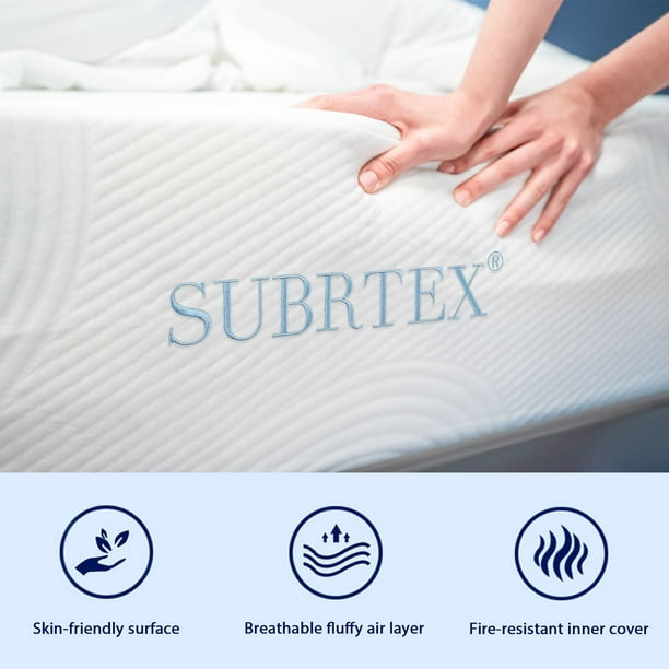  Subrtex - Cubrecolchón de espuma viscoelástica con gel