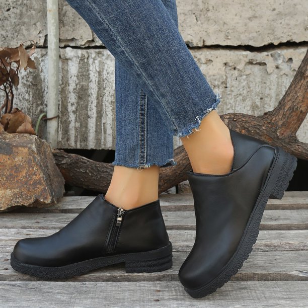 NECHOLOGY Botas Mujer Adulto Femenino Zapatos Botines para mujer Oto o e invierno Nuevas botas de mujer con cremallera de gamuza Botas de mujer Botas