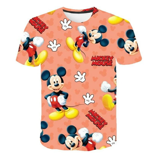 1-14 años dibujos animados Mickey estampado niños niñas camiseta verano niños Mouse ropa pantalones cortos manga cuello redondo Mickey Tops Tee4T Jinjia LED | Walmart en