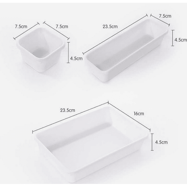 Organizador De Cajones, Caja De Almacenamiento Transparente, Cajón  Separado/Divisor De Cajón, Organizador, Tocador/Organizador De Maquillaje  para Escritorio, Nevera, Cocina, Oficina, 8 Piezas, Blanco Rojo Verde