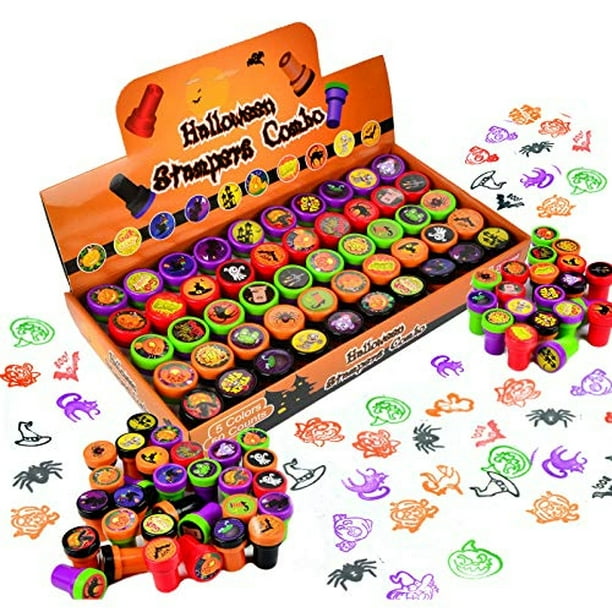 50 piezas Halloween Sellos surtidos Sellos de autotinta para niños (25  diseños DIFERENTES, sellos de JOYIN