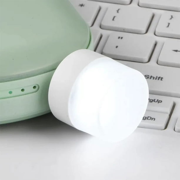 Luces USB de noche, mini bombilla LED, enchufable, blanco cálido, compacto,  ideal para dormitorio, baño, guardería, pasillo, cocina, coche, luz de