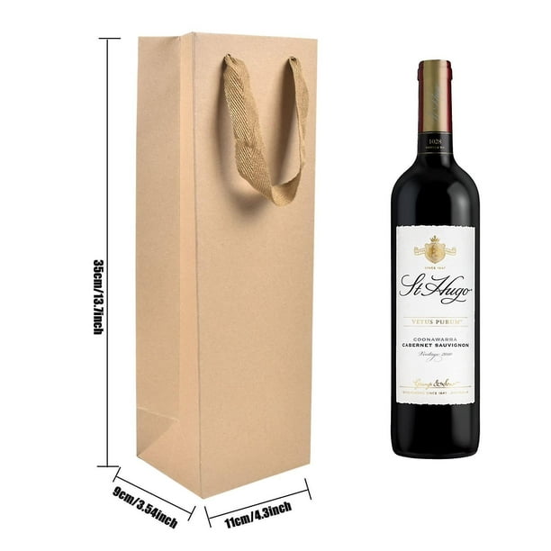 Paquete de 10 bolsas de regalo de vino, bolsa de papel para botella de  vino, bolsas de transporte de regalo para botella de champán, bolsas de