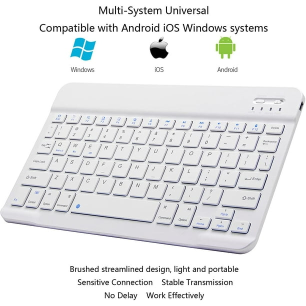 Teclado Bluetooth inalámbrico retroiluminado, 7 colores arcoíris ultra  delgado, recargable, mini teclado portátil universal para iPad, tabletas