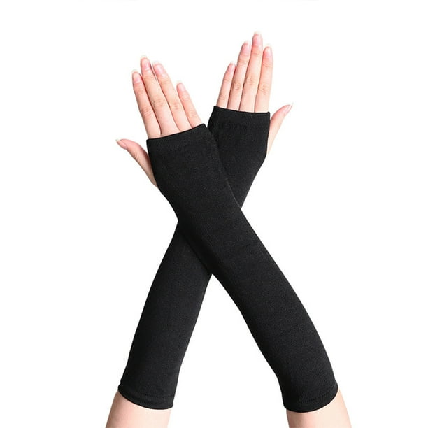 Matsuzay 1 par de guantes sin dedos para niña, guantes de cómodos de estilo cubiertas de brazo para cubierta de mano para al Suministros térmicos Negro Matsuzay HA059148-01