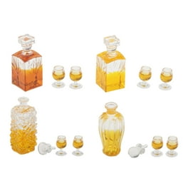 1/12 casa de muñecas Mini botellas de licor de champán de cristal con copas  de cocina comida juego decoración ornamento juguetes accesorio Sunnimix  Botellas de vino en miniatura