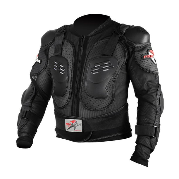  Chaqueta de motocicleta para motocicleta, chaqueta de carreras  de moto, a prueba de viento, protección de motocicleta, ropa protectora  para el cuerpo, Negro - : Automotriz