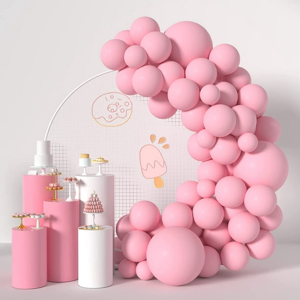 Paquete de 80 globos rosa pastel en varios tamaños, kit de guirnalda de globos  rosas, globos rosas de 5/12/18 pulgadas para bodas, cumpleaños, baby  shower, decoraciones de fiesta JAMW Sencillez