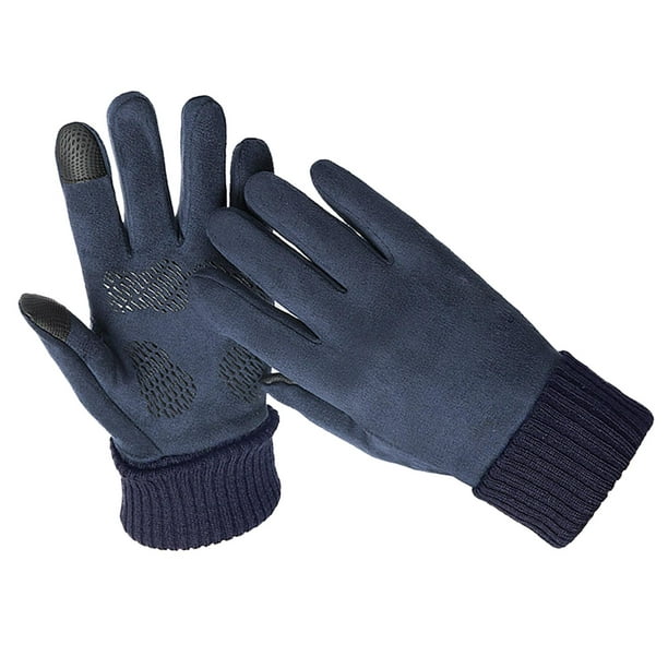 Guantes de invierno cálidos, 1 par de cierres de velcro, guantes para  hombre, tira reflectante, forro de felpa, impermeable, para pantalla  táctil