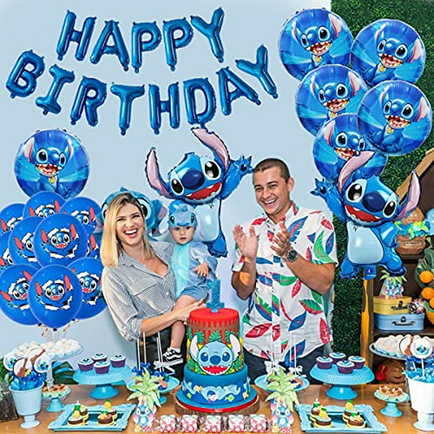 Lilo And Stitch Banners de fiesta temática y 5 piezas de Lilo y Stitch  Balloons Decoraciones de cumpleaños Lilo y Stitch Lindos globos Fondo de  fiesta Niños