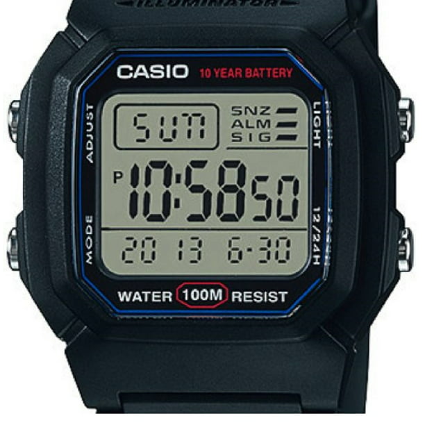 CASIO Reloj Plástico Negro-W-217H-1AVEF, Negro -, Digital