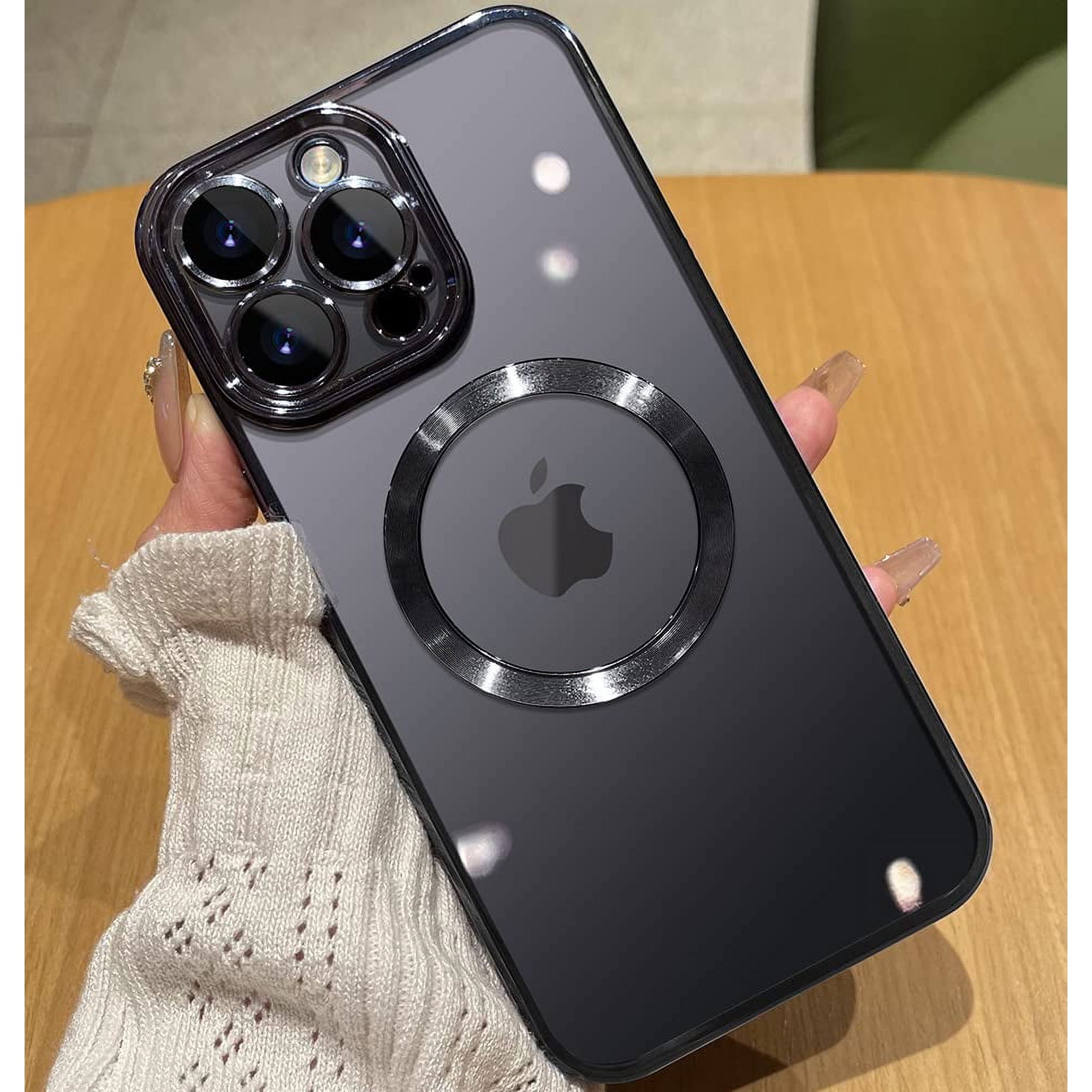JUESHITUO Funda magnética transparente para iPhone 14 Pro Max con  protección completa para cámara [Imanes N52 fuertes N52] [protección contra  caídas