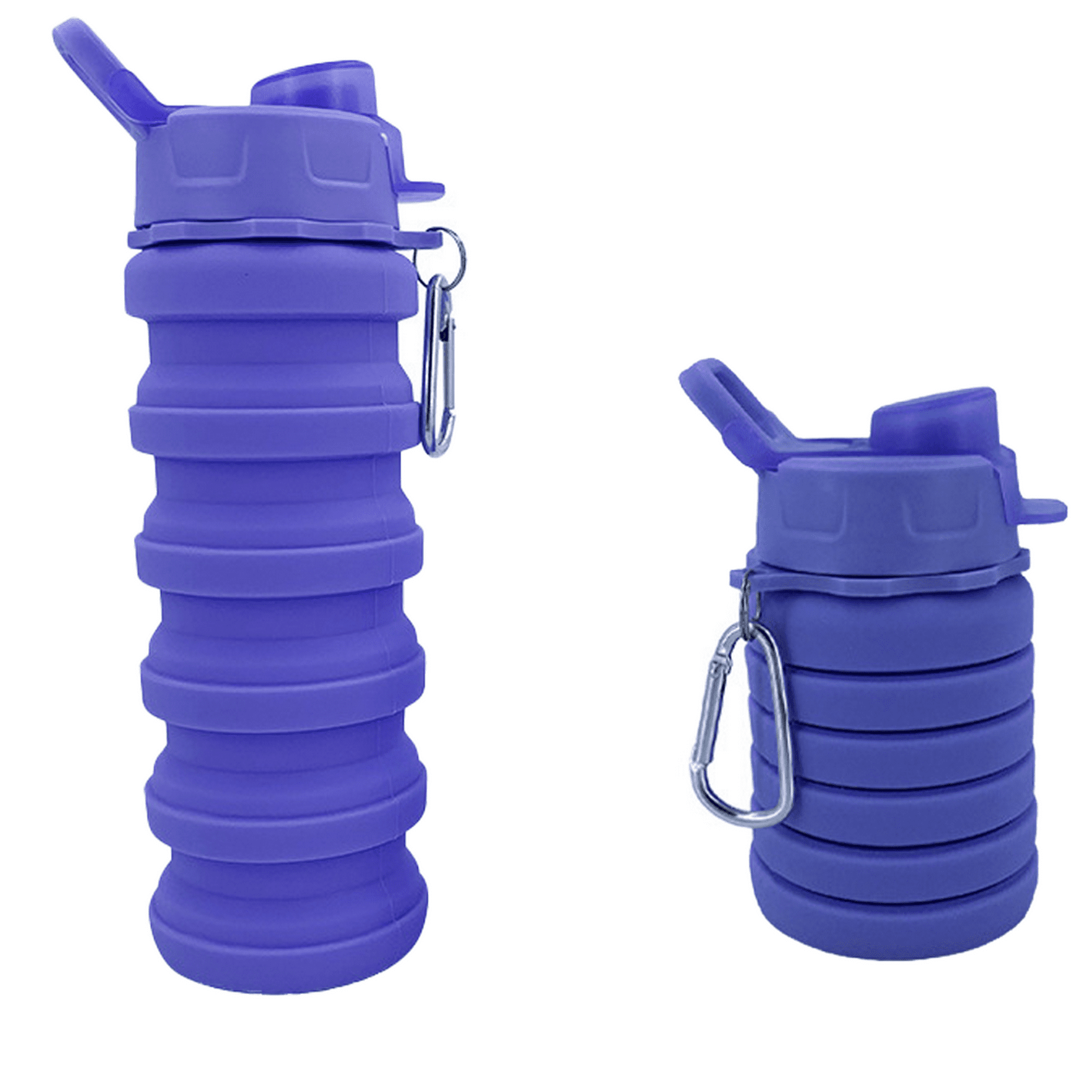 Botella de agua plegable, botella de agua plegable de silicona a prueba de  fugas, botella de agua de viaje sin BPA con mosquetón Ofspeizc  CPB-DE-LYY1684-3