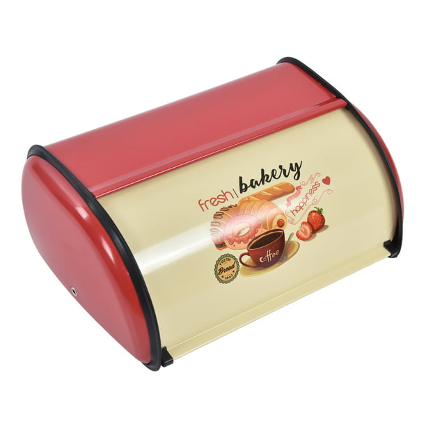  Panera para encimera de cocina con tapa, contenedor de  almacenamiento de alimentos secos, caja de pan de hierro, ideal para  almacenar pan de pan, productos horneados y pan casero dorado 