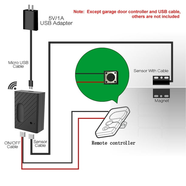 Interruptor Inteligente WiFi para Control de Puerta de Garaje, Compatible  con Abrepuertas por Abanopi