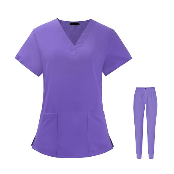 uniforme set pantalones cómoda mejorada para mujeres púrpura m zulema blusa y pantalones médicos
