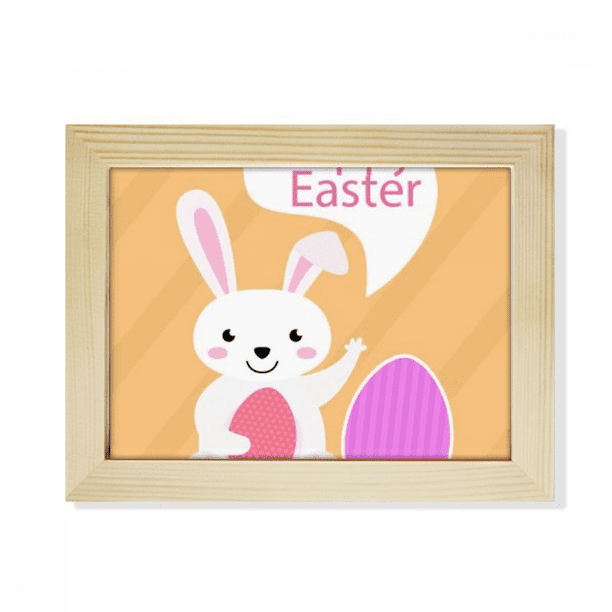 Feliz Pascua religión Festival huevo Bunny Escritorio de madera Arte ...