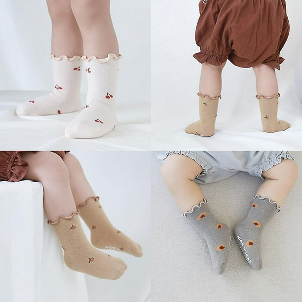 Paires de chaussettes  Calcetines altos, Calcetines, Moda para bebes