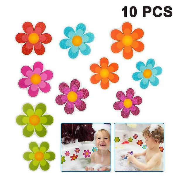 Pegatinas de bañera antideslizantes (20 piezas, flor de colores)
