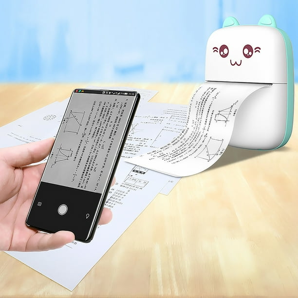 Mini impresora portátil, impresora térmica de bolsillo con 7 rollos de  papel, impresora inteligente inalámbrica Bluetooth para fotos, fotos,  oficina