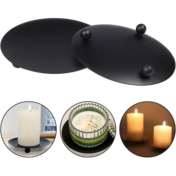 Portavelas para velas – Soporte para velas de hierro negro para velas de  pilar, juego de 3 portavelas de pedestal decorativo, plato de vela para  velas