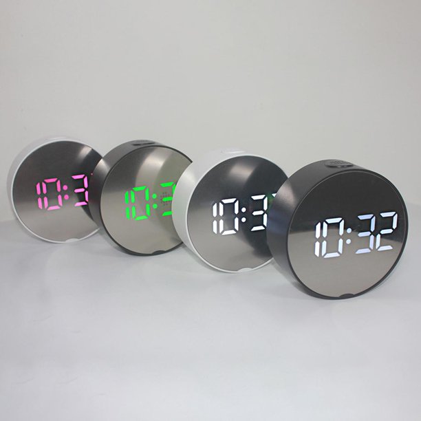 Reloj Despertador Digital Espejo LED de funciones Decoracion para Luz  Regulable Función de Despertad Macarena Reloj de cabecera LED digital