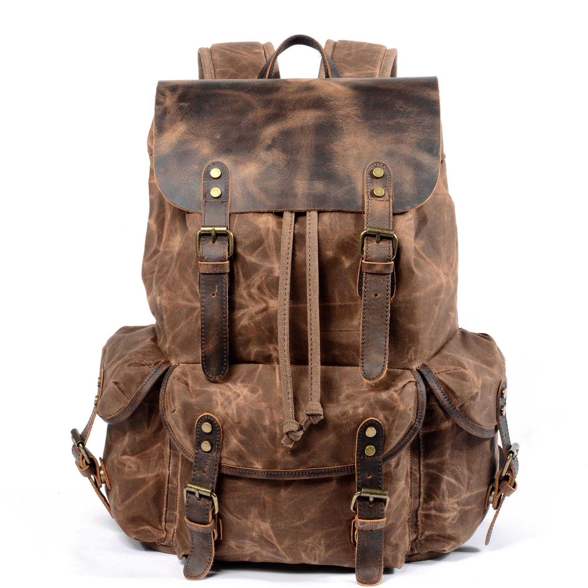  Mochila retro para hombre, mochila de gran capacidad, mochila  para computadora, bolsa de viaje, bolsa de moda para hombre, marea (color:  A, tamaño: 14.2 * 16.1 * 7.9 in) : Ropa, Zapatos y Joyería