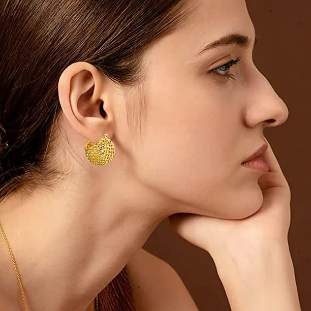  Photojewelrymaking Aretes de aro de oro para mujer