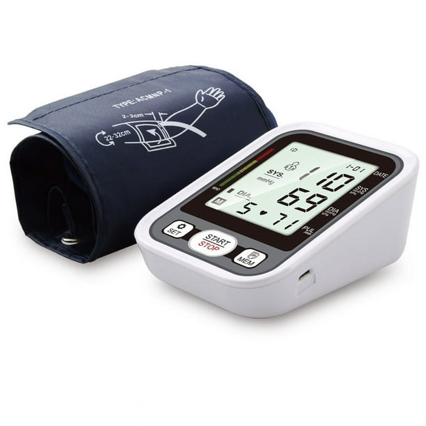 Monitor eléctrico de presión arterial en la parte superior del brazo  Digital Equipo médico automático para el hogar Latido del corazón  Esfigmomanómetro Pulsómetro Medida