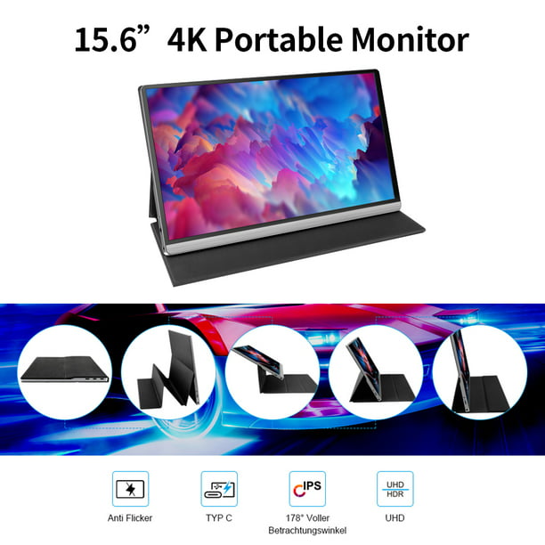 Monitor portátil T-bao T15-4K de 15,6'' con pantalla compatible con  resolución 4K