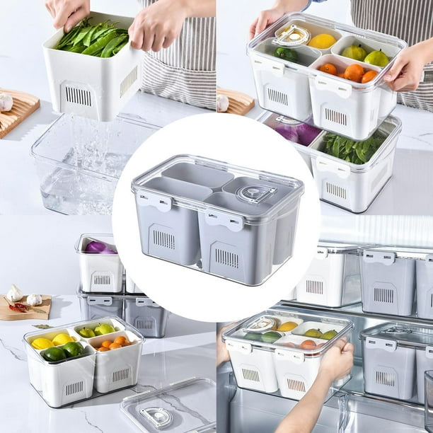 iDesign 71450EU - Caja de almacenamiento para nevera, apilable, de plástico  sin BPA, organizador de cocina para alimentos enlatados, especias y más