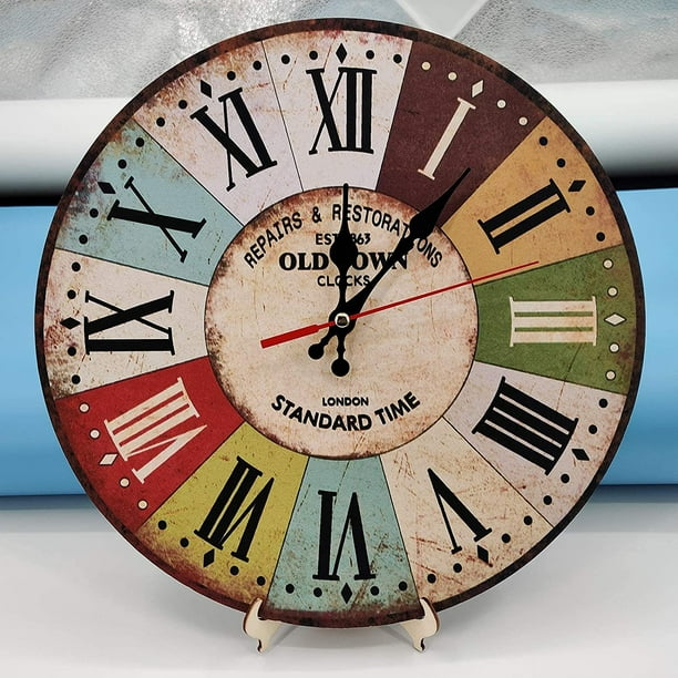 RV Reloj de pared rústico vintage de 30 cm, reloj temporizador de