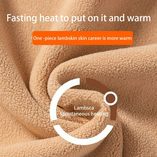 Jumpingount Ropa interior térmica para mujer, medias de lana de cordero  para invierno, prendas íntimas elásticas calentadas para clima frío, ropa