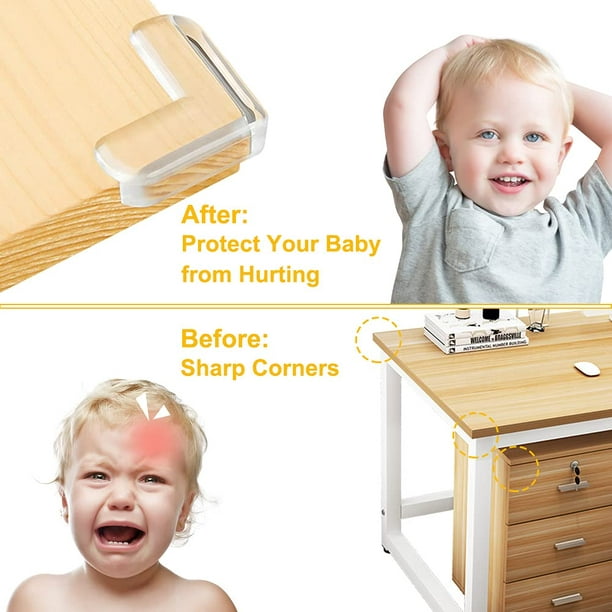 Protector de esquina de mesa para bebé, protector de bordes para muebles a  prueba de niños, transparente, paquete de 12