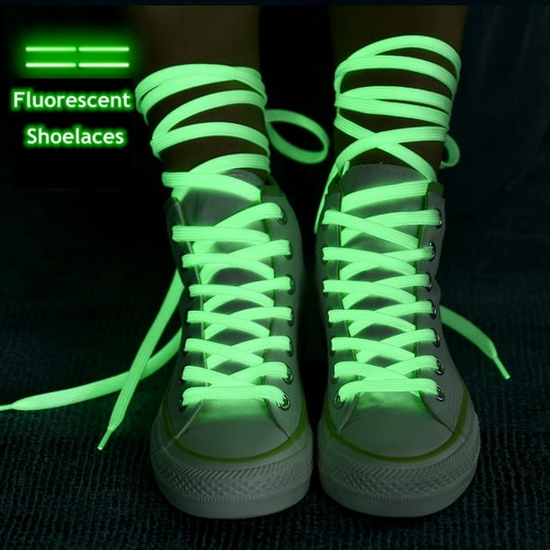 Redada Nota Pulido 1 par de cordones luminosos, zapatillas planas, cordones de zapatos de lona  que brillan en la oscuridad, cordones fluorescentes de Color nocturno  80/100/120/140cm140cm Gao Jinjia LED | Walmart en línea