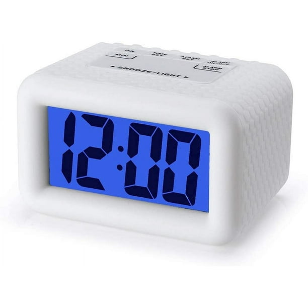 Plumeet Reloj despertador digital para niños con repetición y  retroiluminación - Reloj de viaje simple pantalla LCD grande - Reloj  despertador fuerte