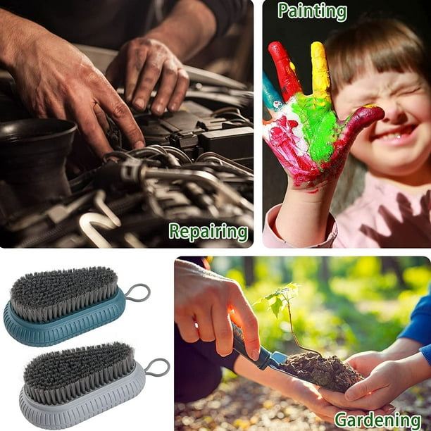 Cepillo de uñas con agarre de mango, cepillos de limpieza de manos para  limpiar los dedos de los pies y las uñas, kit de herramientas de limpieza  de