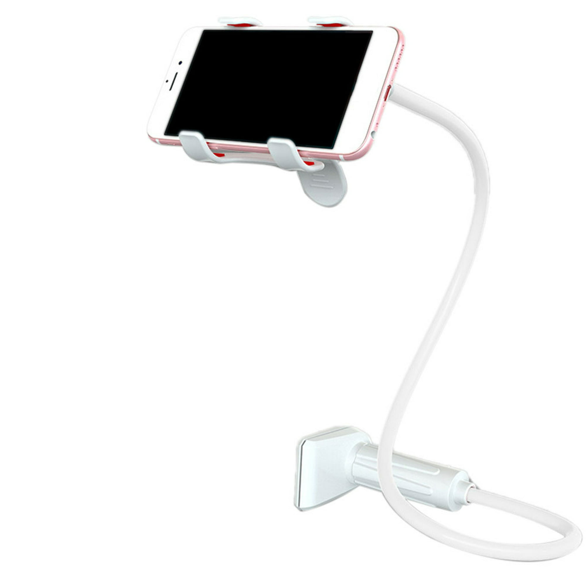 Soporte de teléfono para cama con cuello de cisne – Brazo flexible 360 clip  de montaje ajustable soporte de abrazadera compatible con teléfono celular